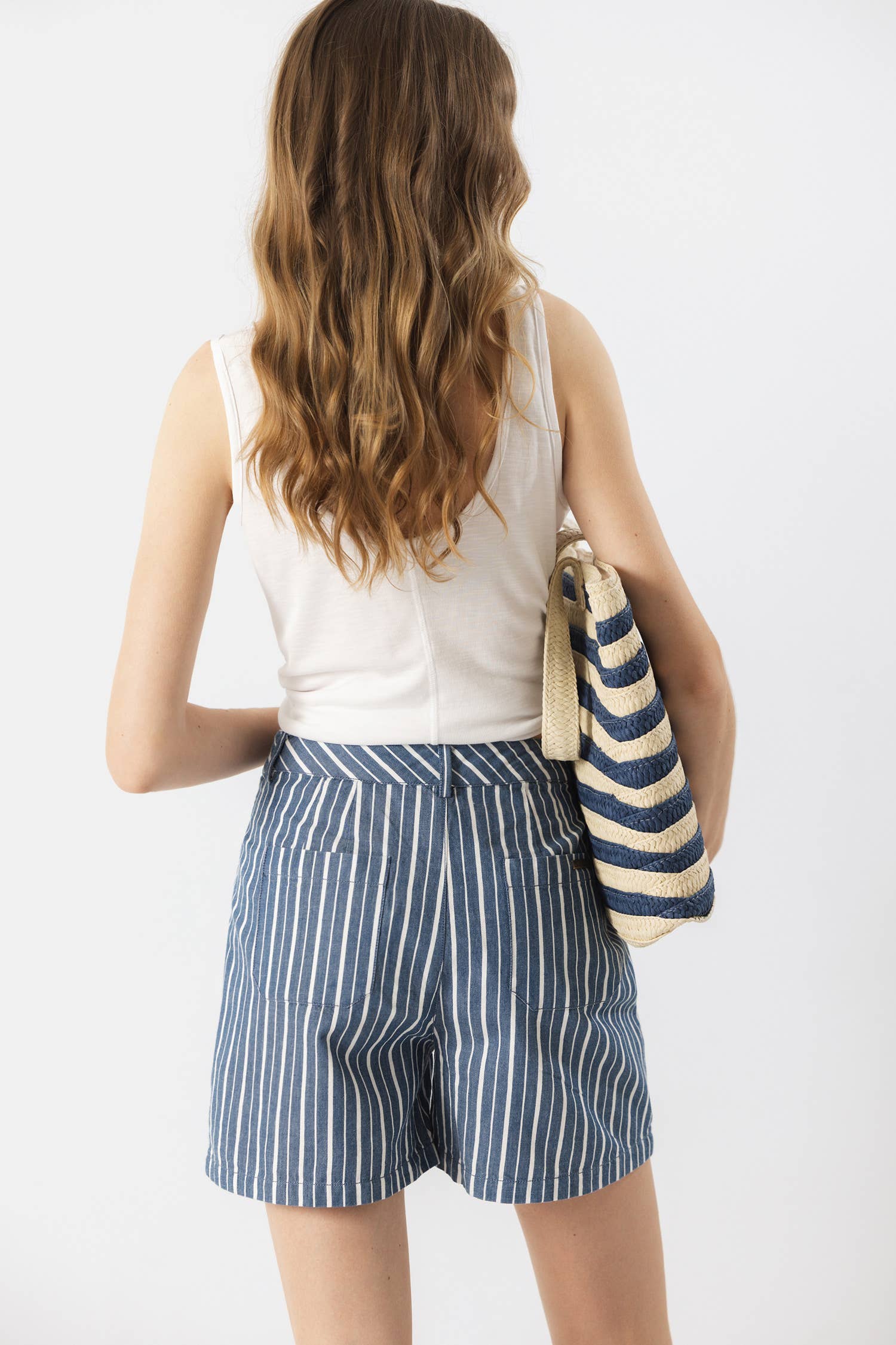 Cotton Shorts | Blue Stripe