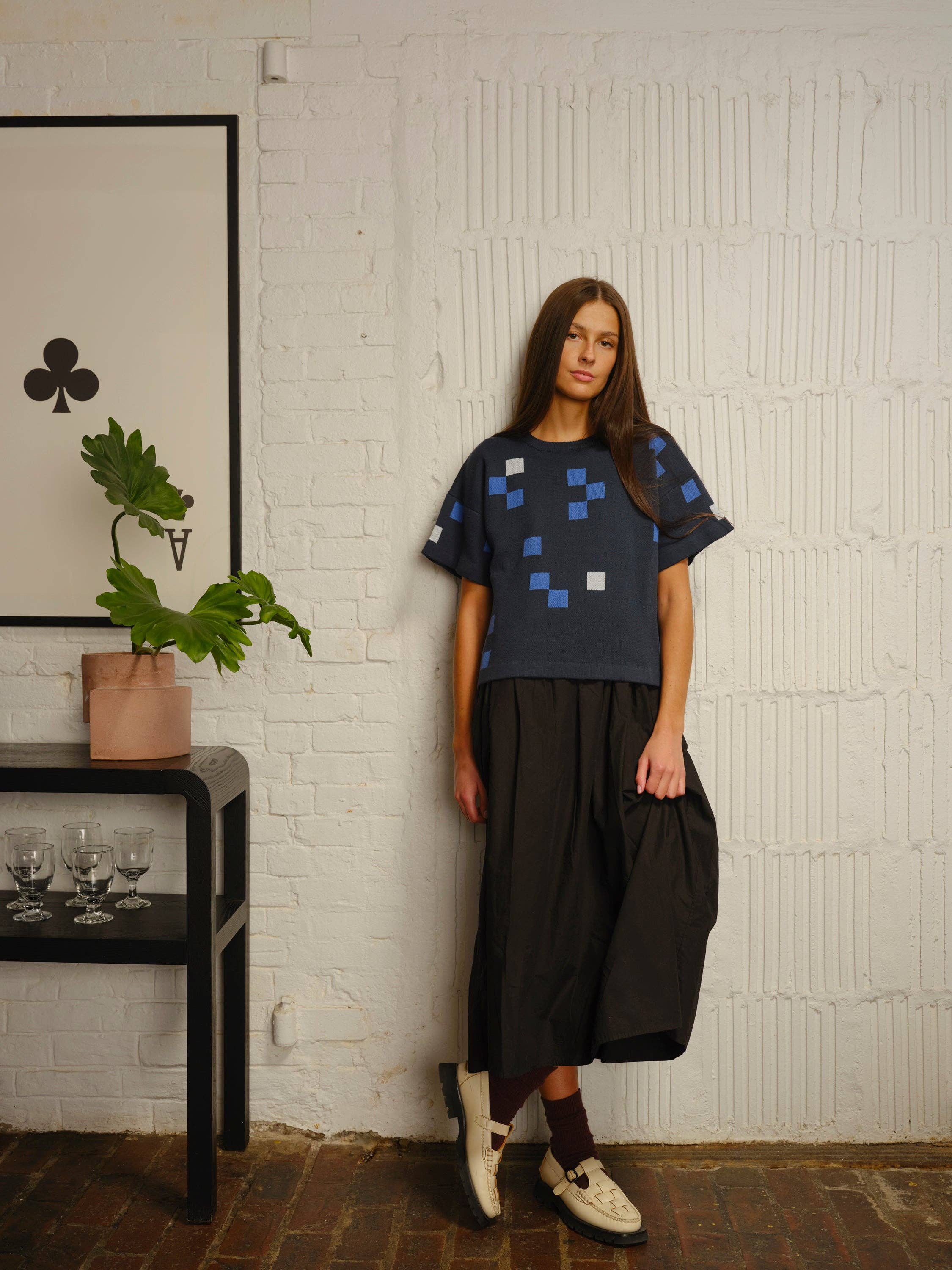 Albers Short Sleeve Sweater Tee | Sodalite