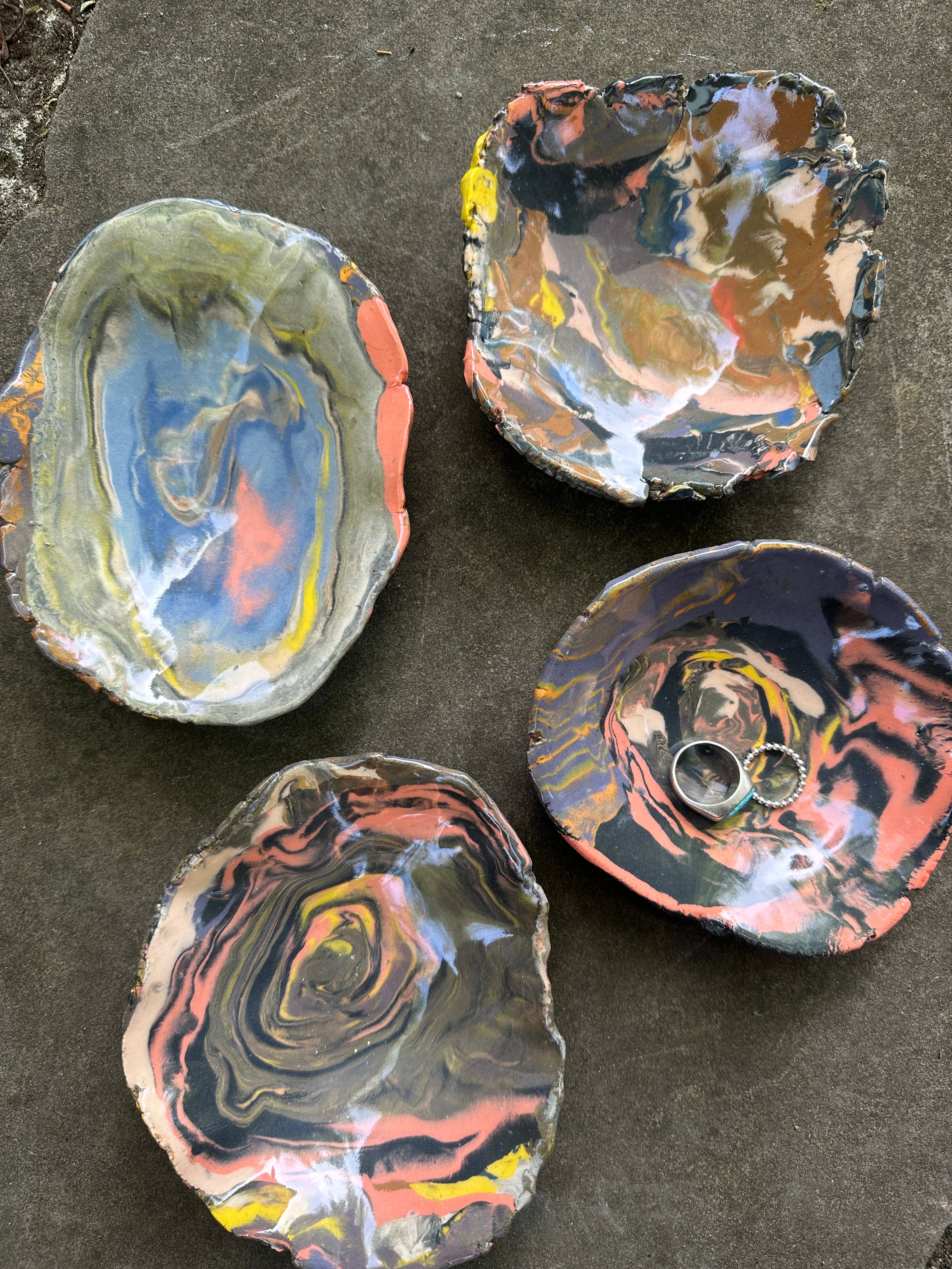 Raw Edge Nerikomi Dish