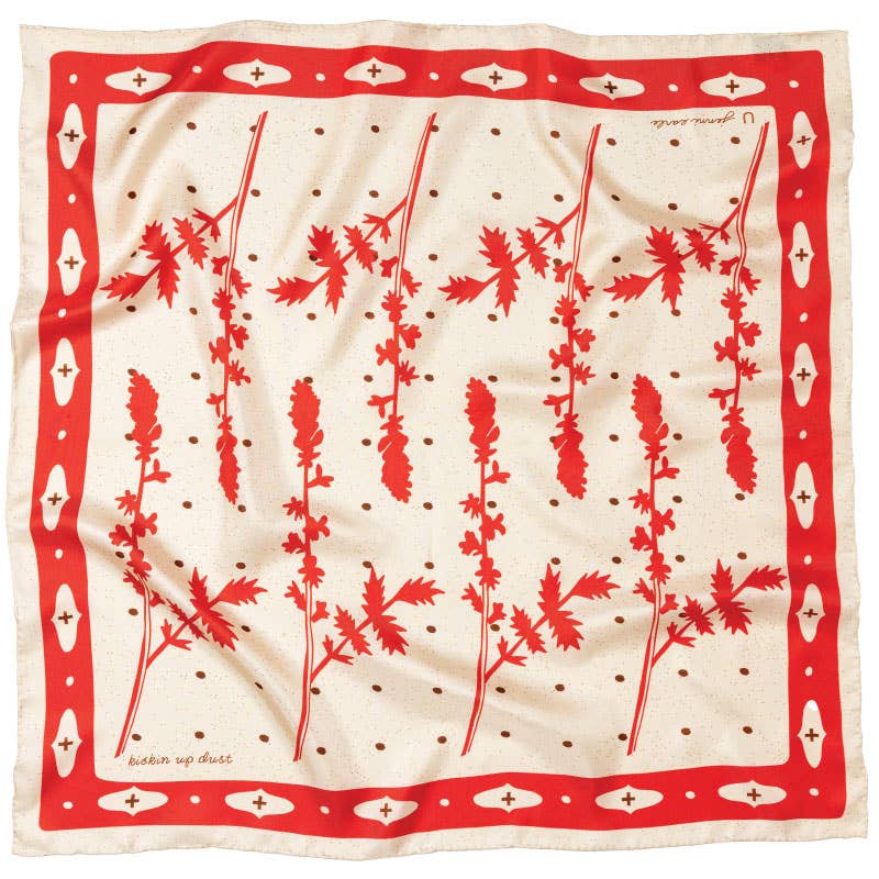 Silk Scarf - “Kickin' Up Dust” - Square Neck & Hair Scarf
