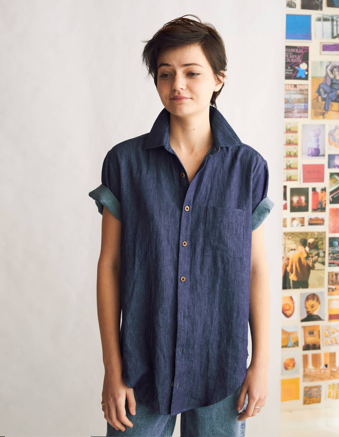 The Short Sleeve Oxford | Indigo Hemp Denim