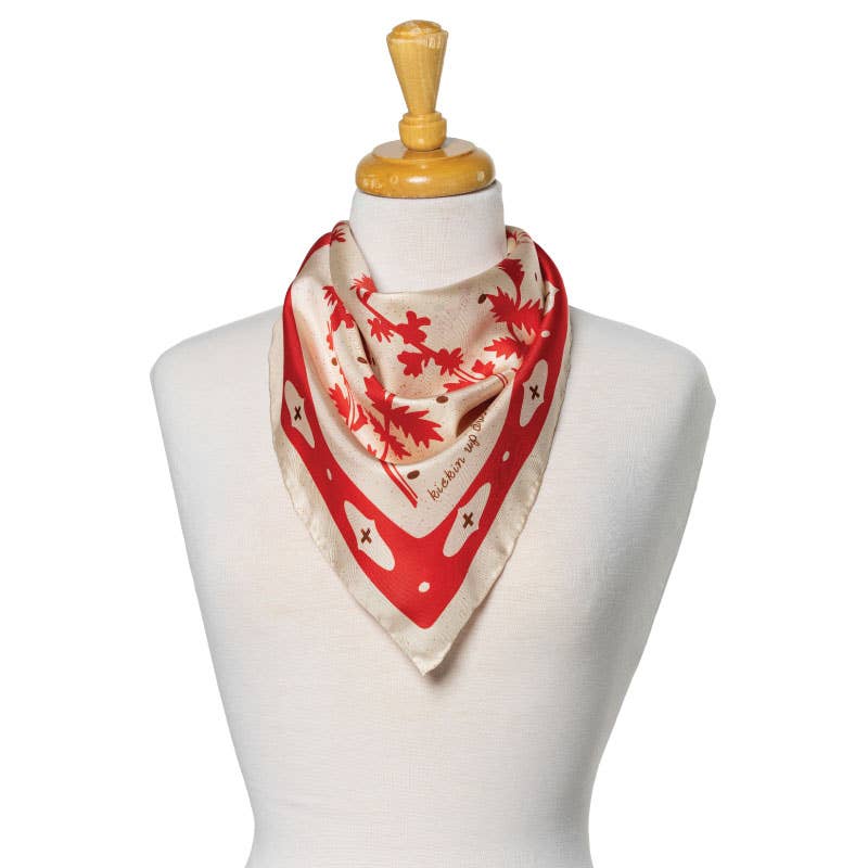 Silk Scarf - “Kickin' Up Dust” - Square Neck & Hair Scarf