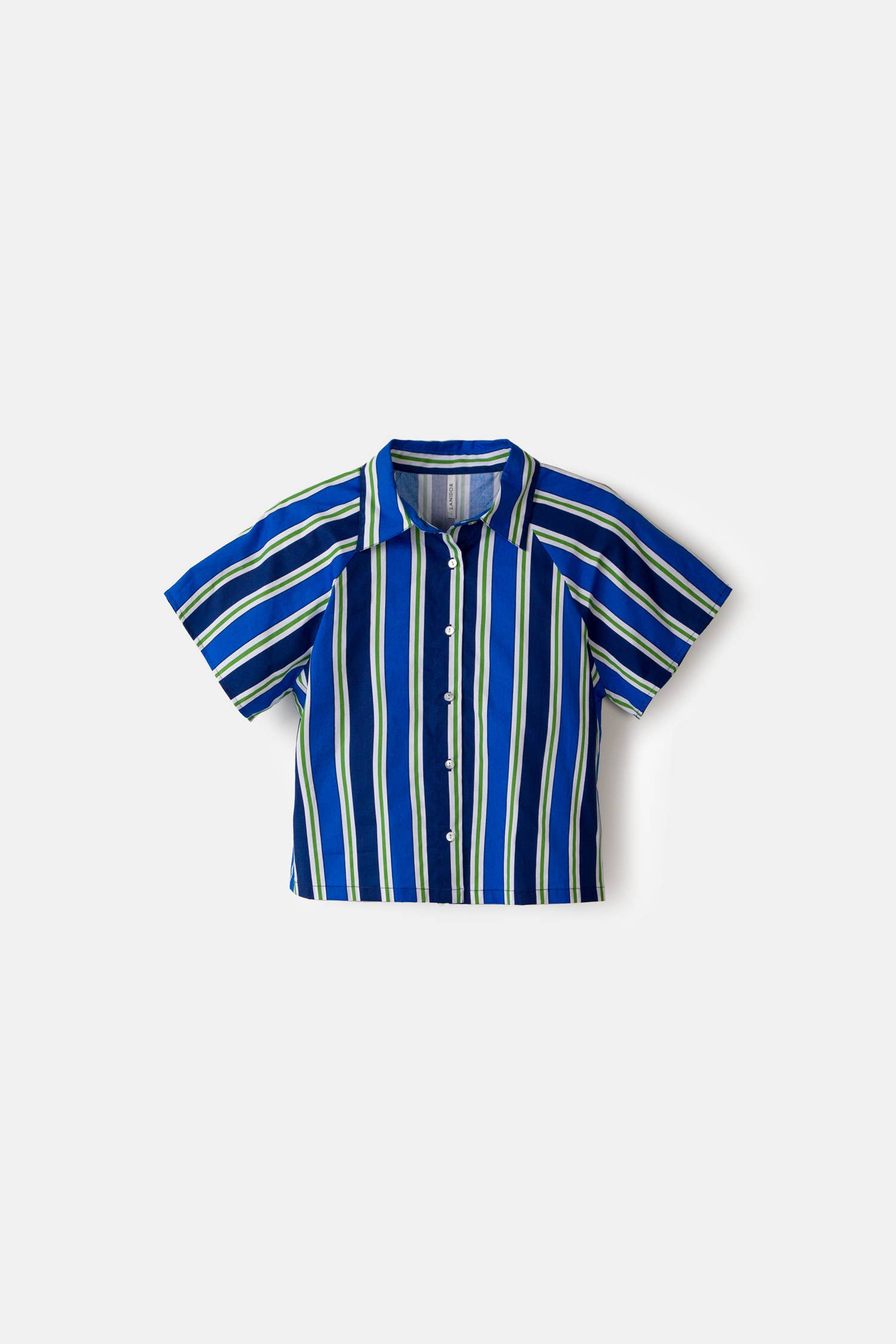 Short Sleeve Top | Navy/Green Stripe