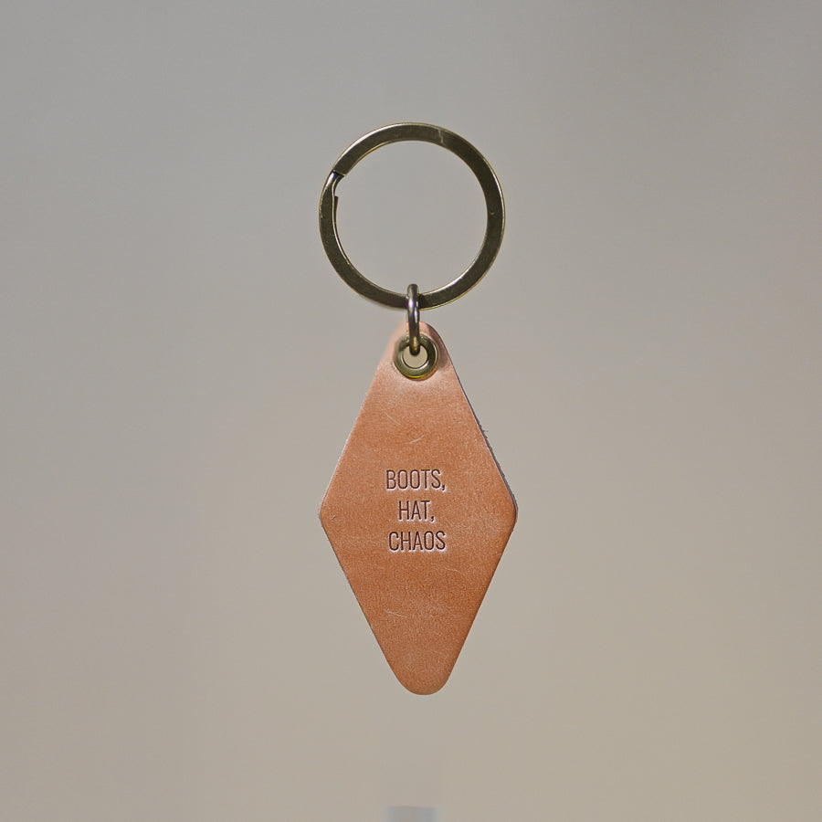 Hotel Keychain | Boots, Hat, Chaos