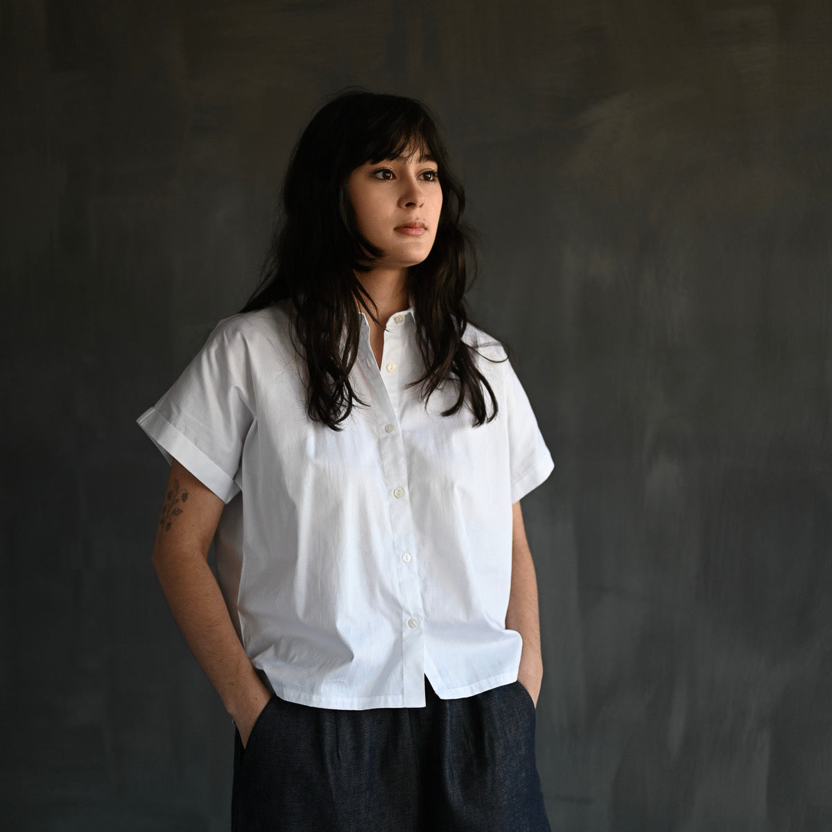 Relaxed Short Sleeve Shirt | White