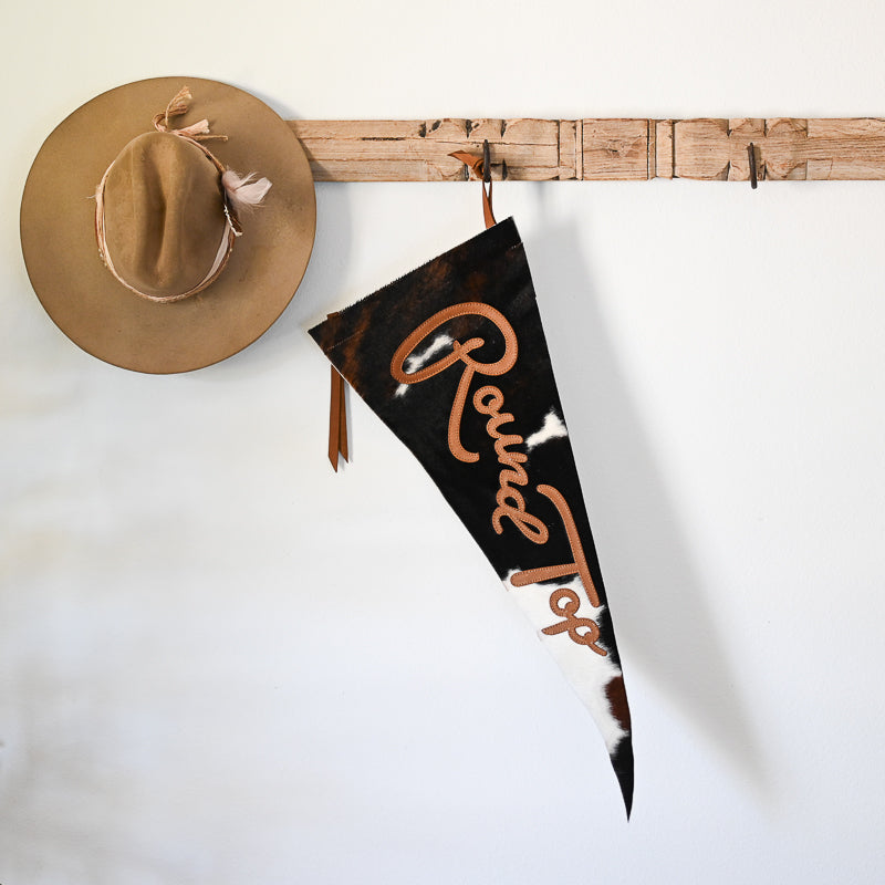 Round Top Cursive Pennant | Cafe Ombre Hair Hide