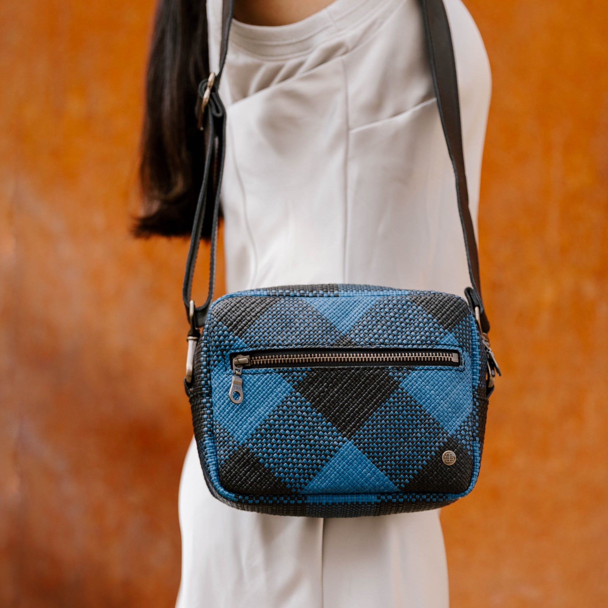 WHITNEY LE | Blue + Black Woven