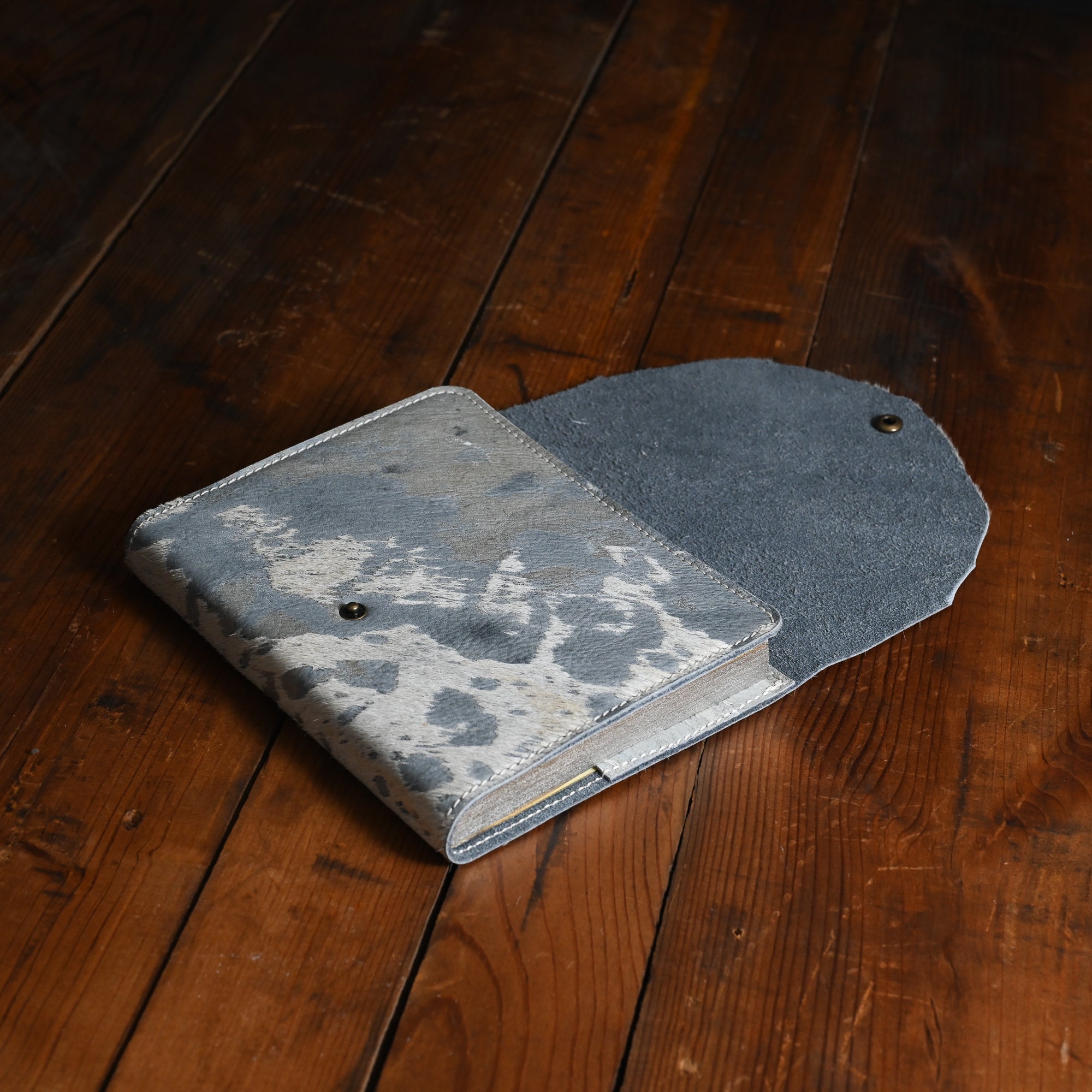 Softbound Artisan Journal | Slate Distressed Champagne Hair Hide