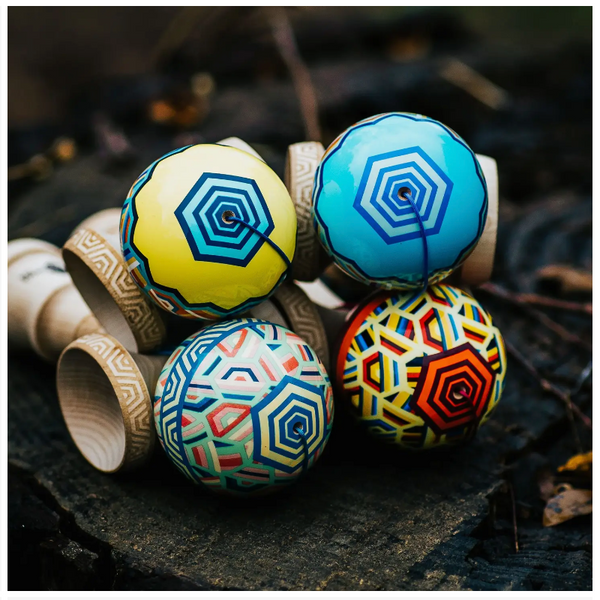 Kedama-mamaページete k10 11号 Kendama USA - Kaizen Triple Stripe - Jet Shape - Teal & White