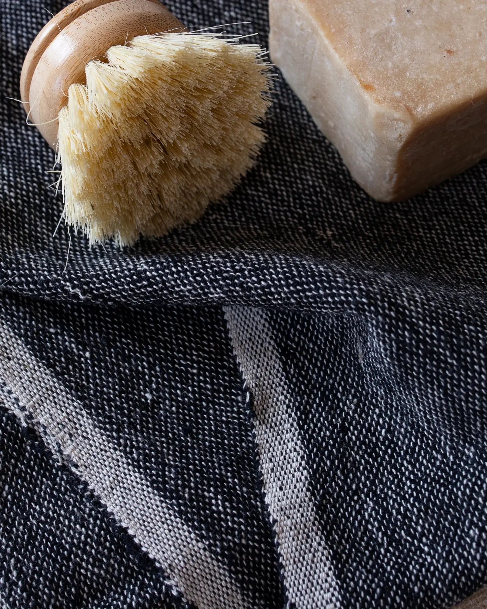Hand Woven Cotton Hand Towel | Black