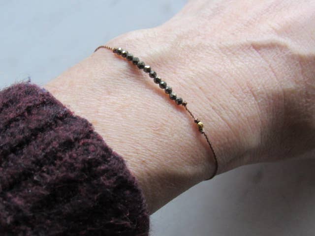 Pyrite and Gold Bracelet | Good Luck