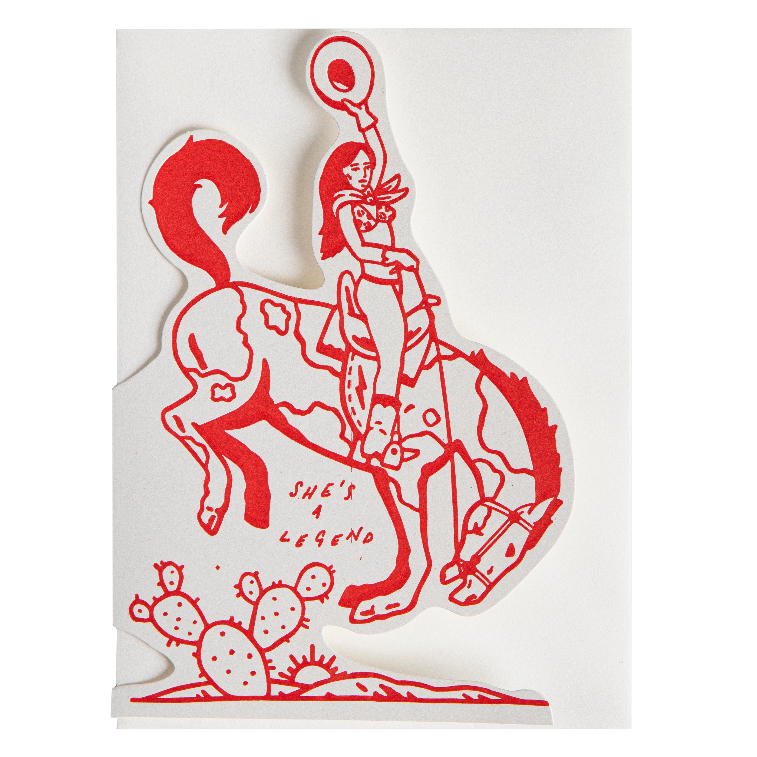 She's A Legend Saint No | Cut-Out Greeting Card