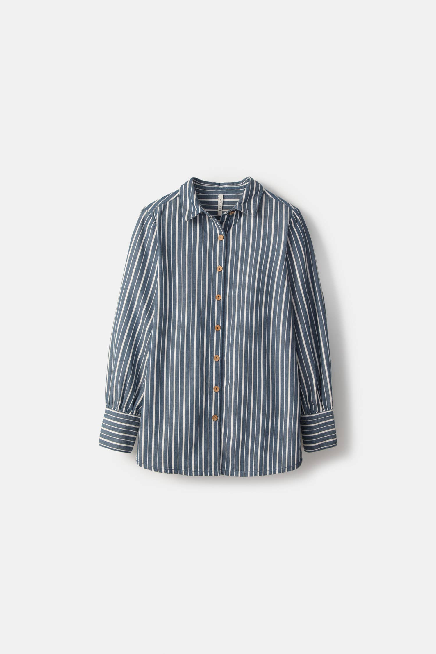 Long Sleeve Button Up Top | Blue Stripe