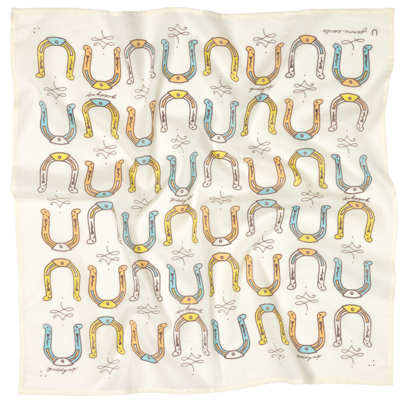 Cotton Voile Bandana "Giddy Up" - cream – Lightweight Scarf