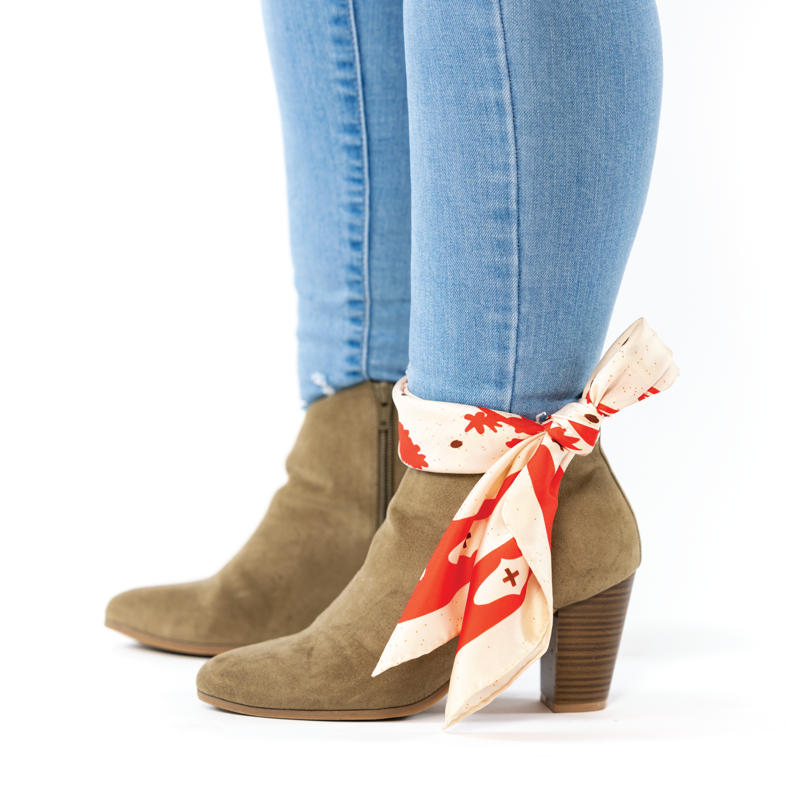 Silk Scarf - “Kickin' Up Dust” - Square Neck & Hair Scarf