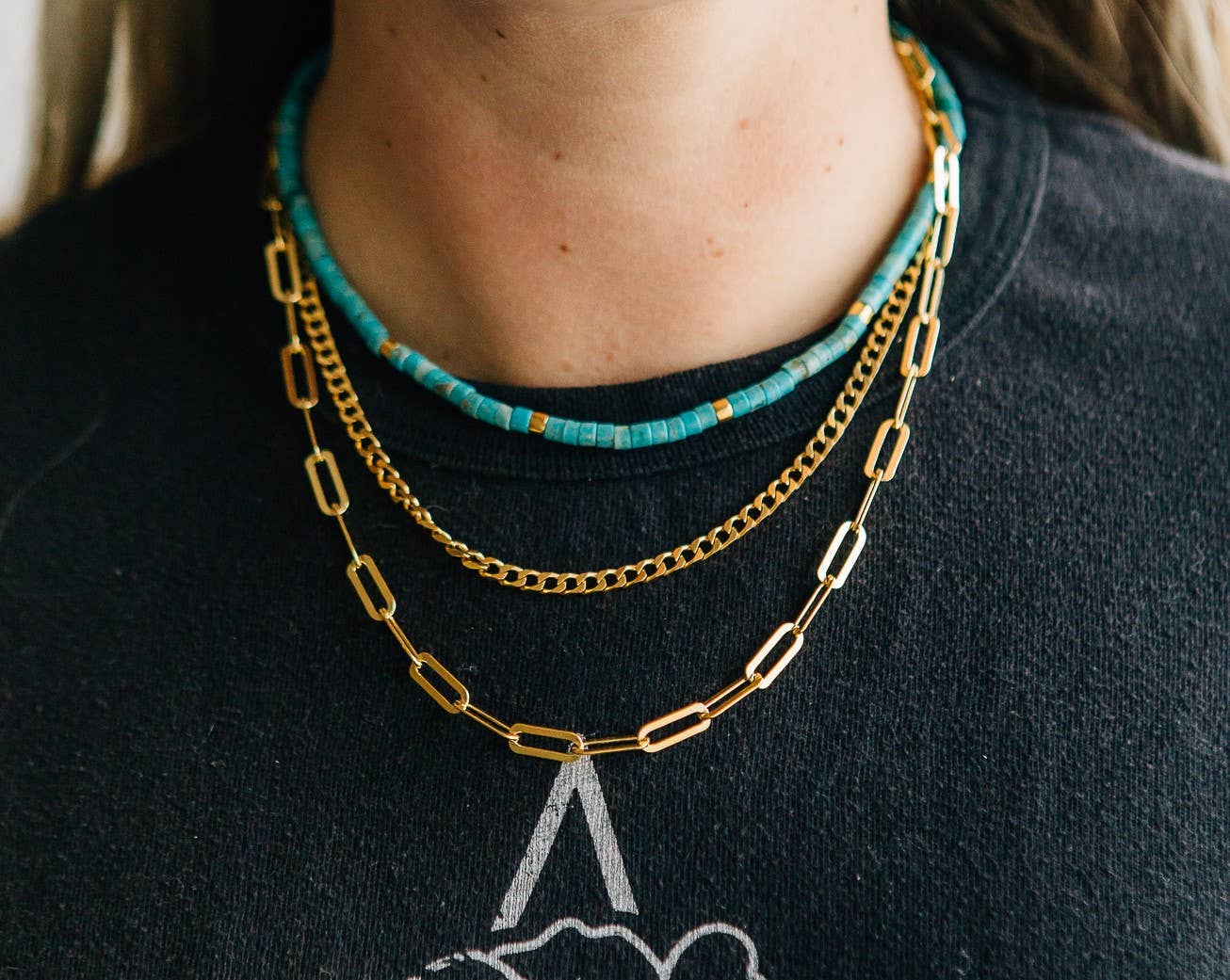 Paloma Necklace | Turquoise & Gold Vermeil