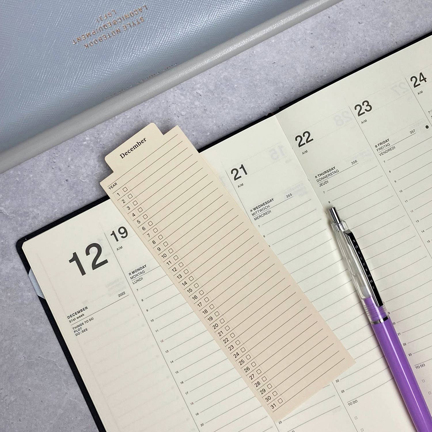 LACONIC Style Bookmark | Monthly Schedule
