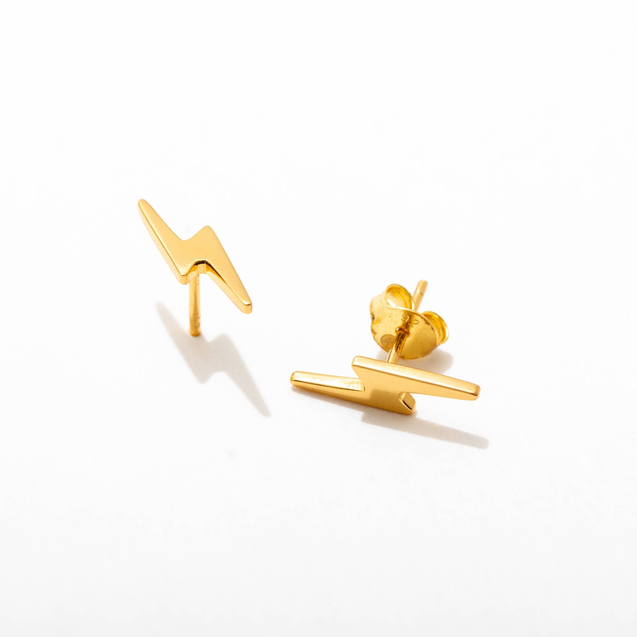 Lightning Bolt Earring Pair | 18k Gold Plate