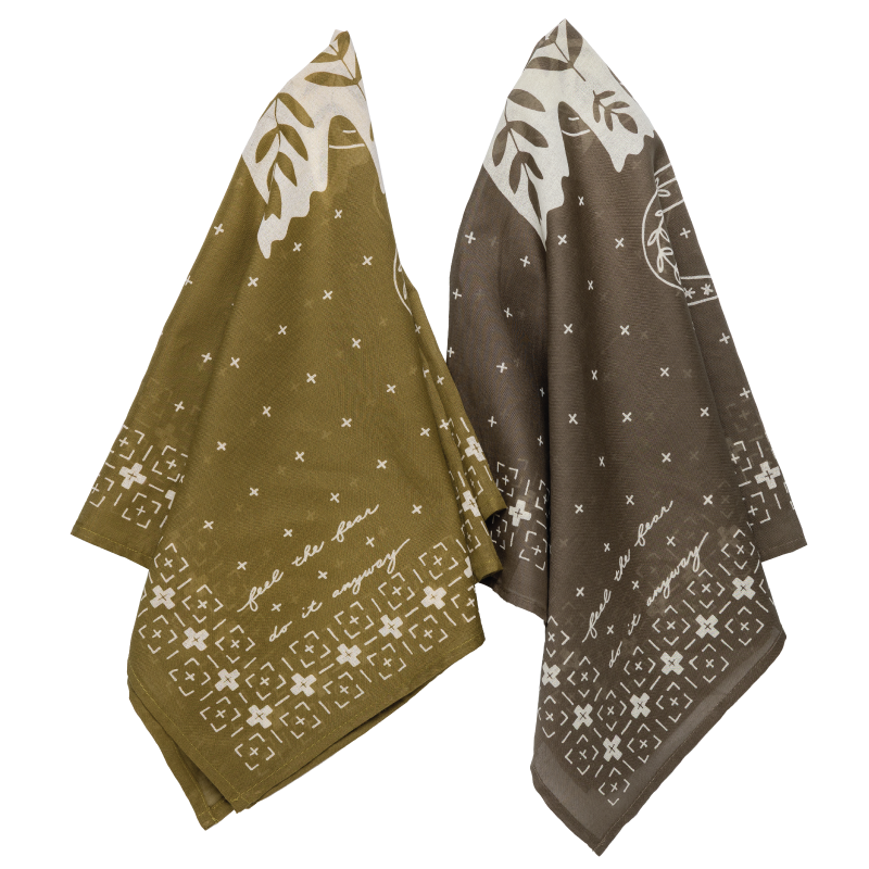Cotton Voile Bandana – “Feel The Fear,Do It Anyway" - black