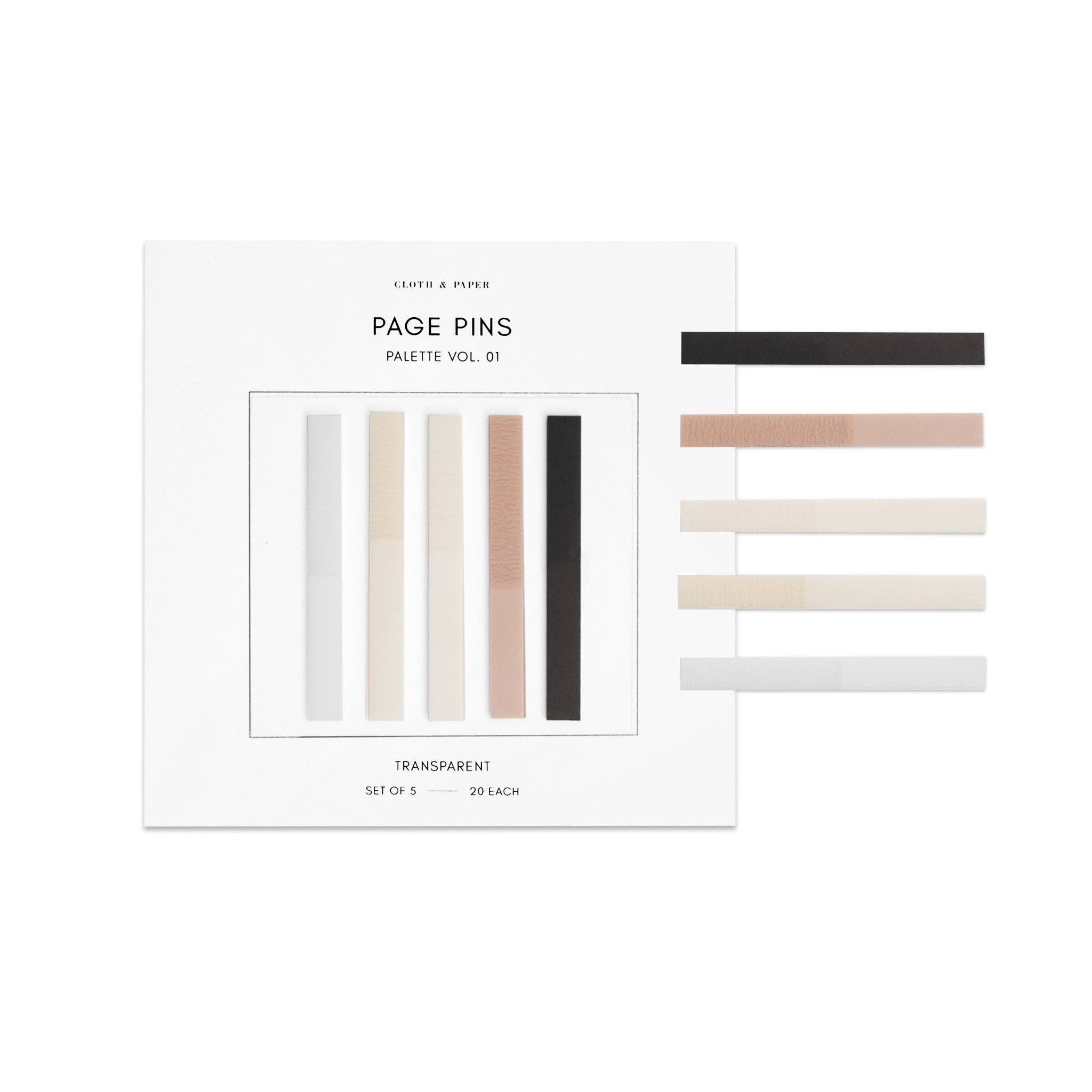 Page Pins | Vol. 1 / (Leché/Cashmere/Nude/Avant Garde/Matte White)