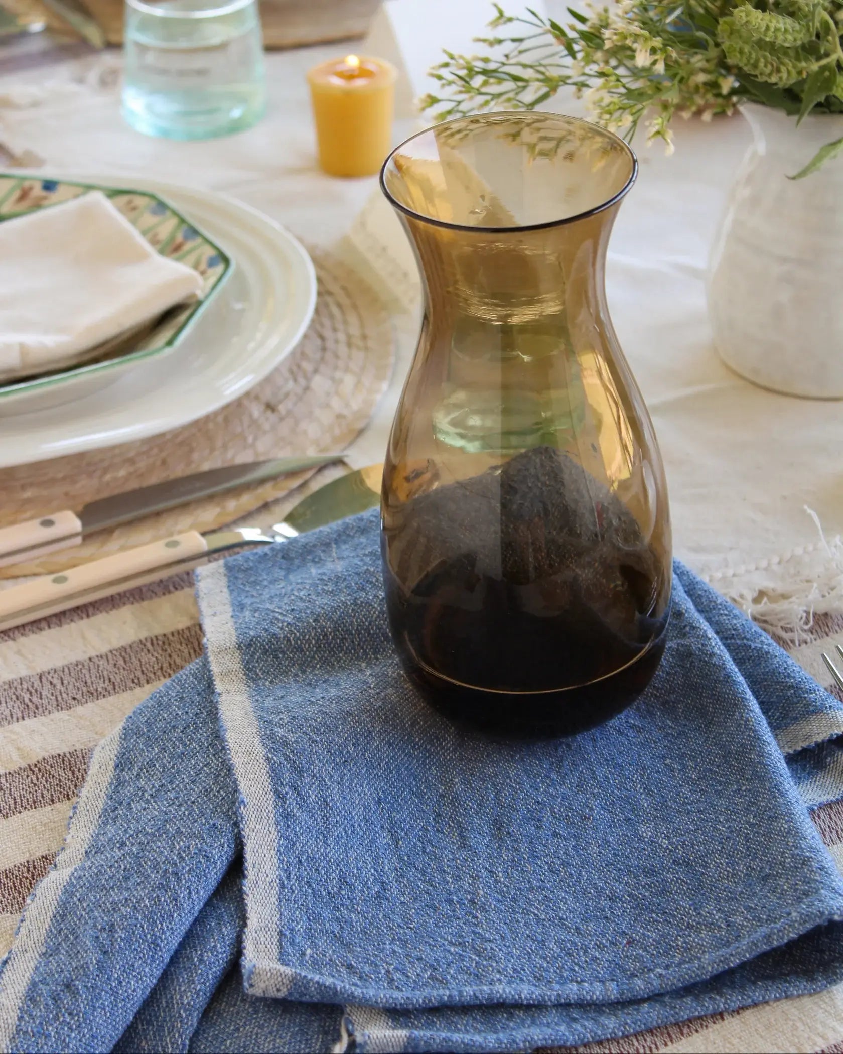 Hand Woven Cotton Hand Towel | Chambray