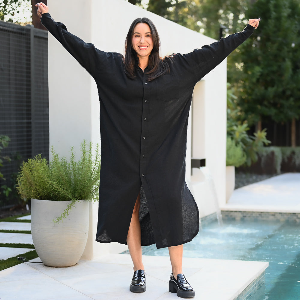 Florence Shirt Dress | Black