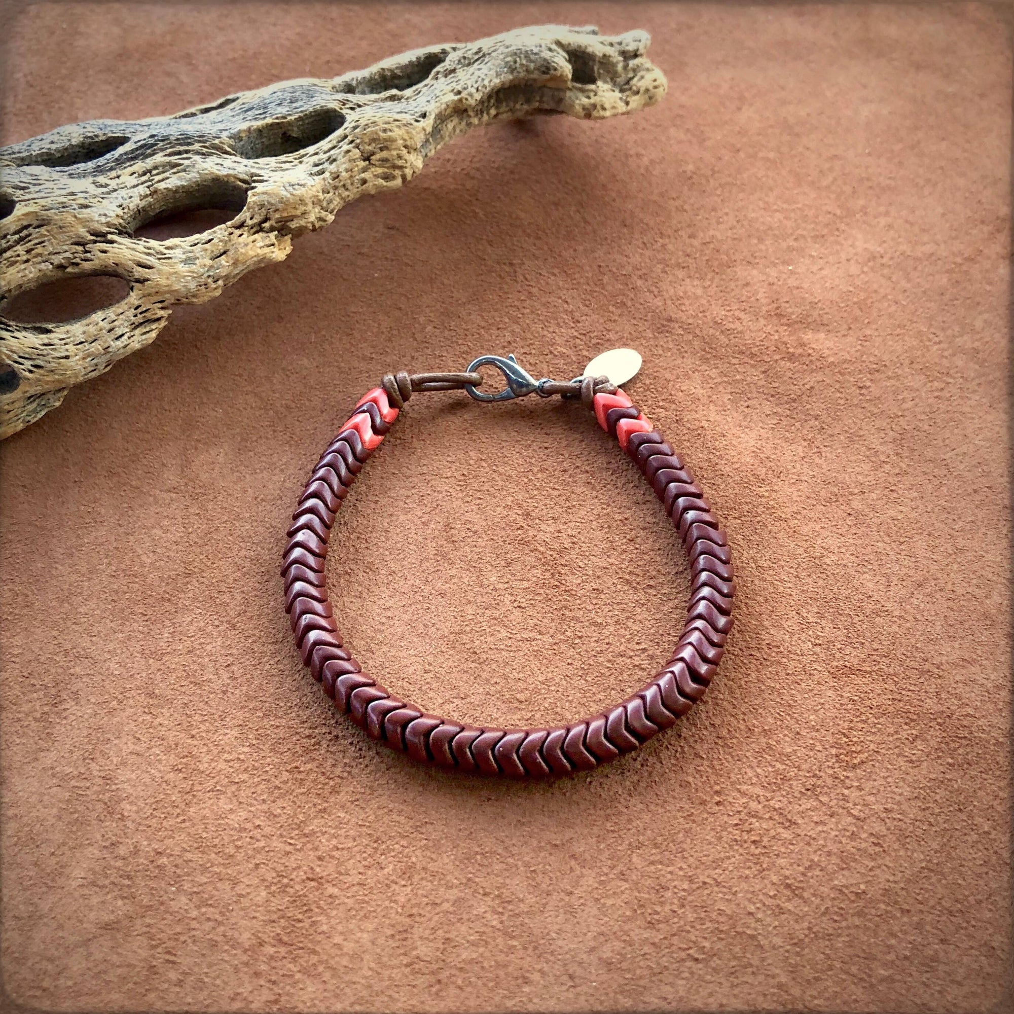 Brown Snake Glass Bracelet