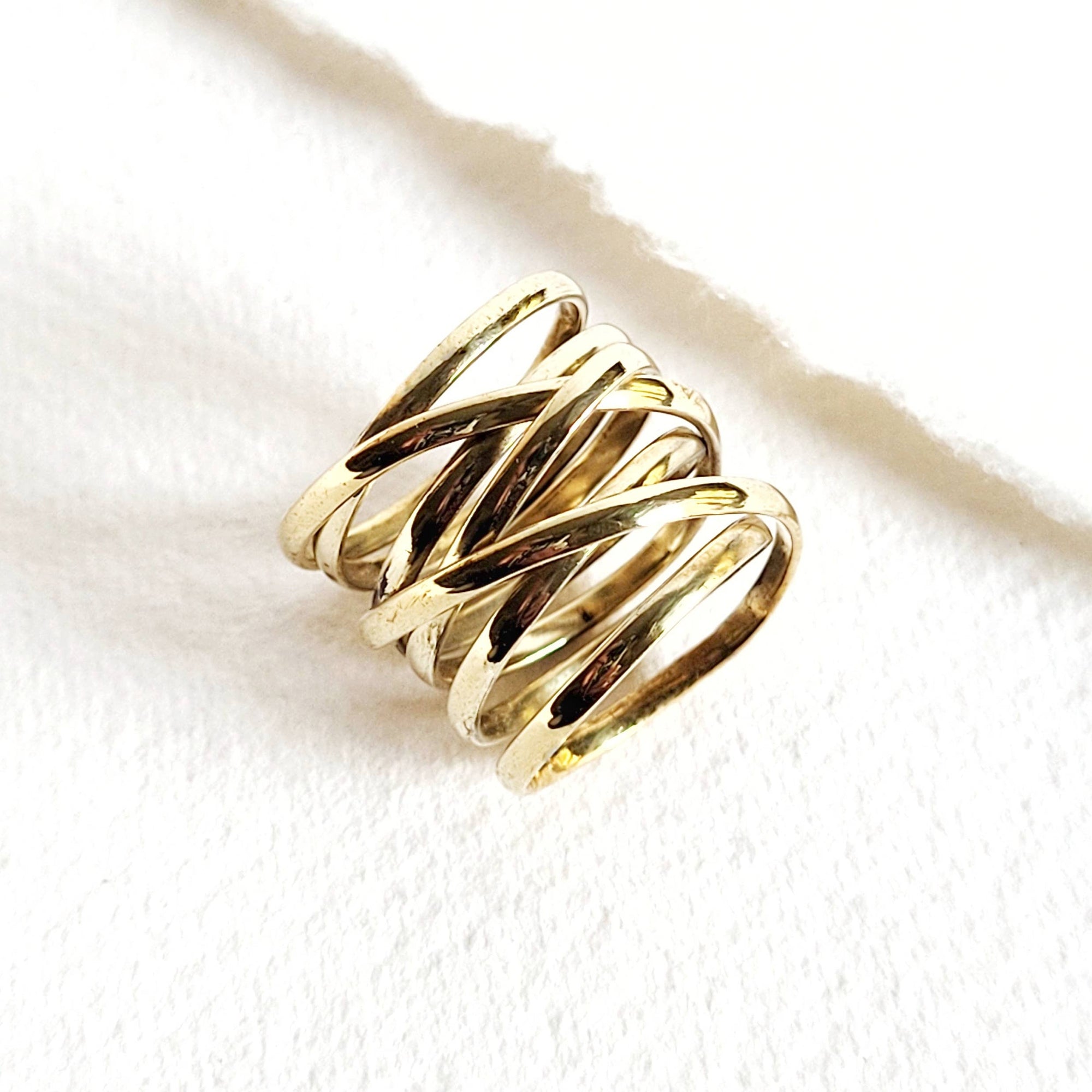 Brass Infinity layered all wrapped up band ring