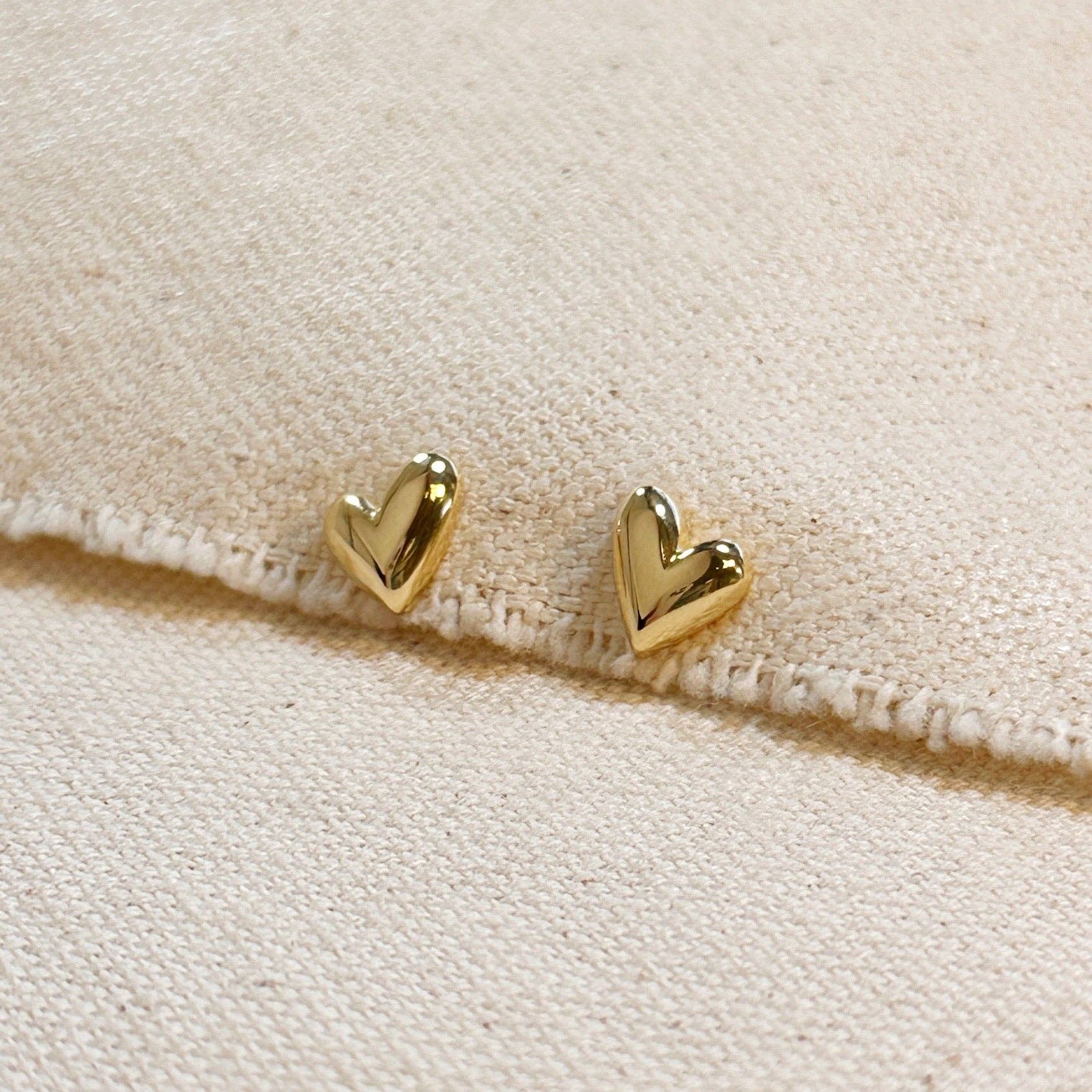 Mini Uneven Heart Studs