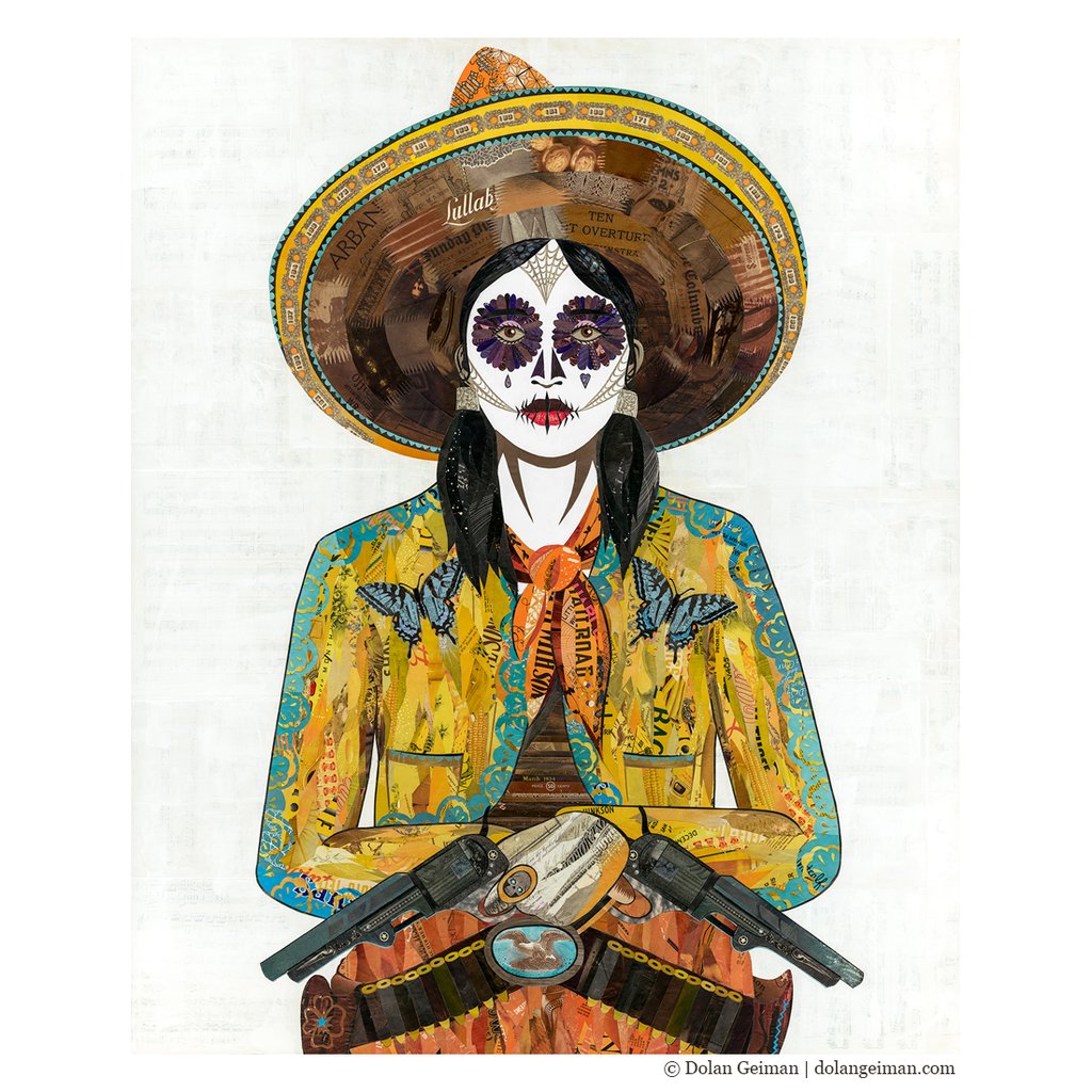 Sugar Skull Cowgirl | Butterflies