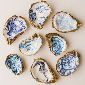 Decoupage Oyster Ring Dish | Indigo Collection