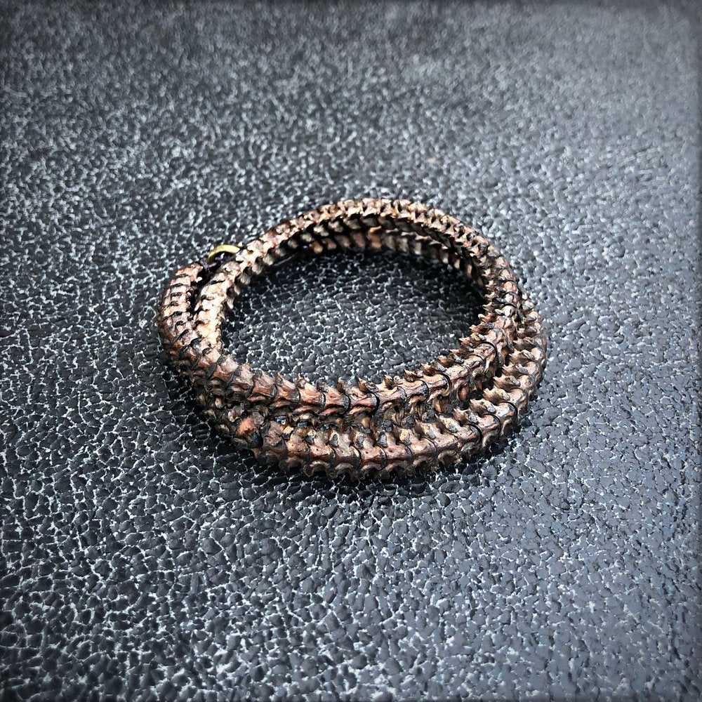 Round Leather Wrap Bracelet Bone / Medium