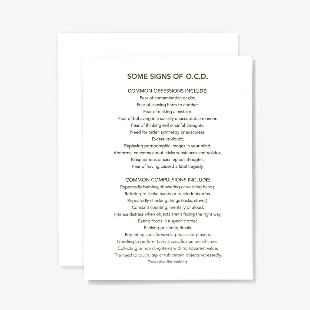 OCD | Letterpress Card