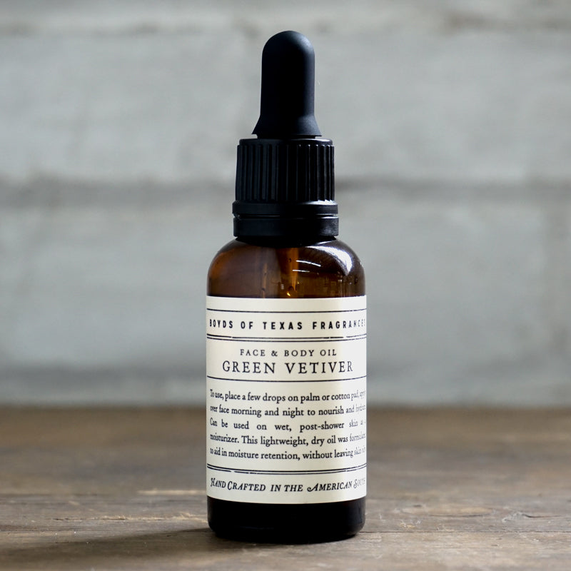 Green Vetiver | Face and Body Oil Apothecary Boyd's Farm - Stash Co