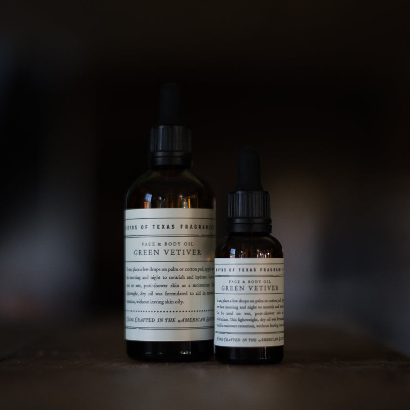 Green Vetiver | Face and Body Oil Apothecary Boyd's Farm - Stash Co