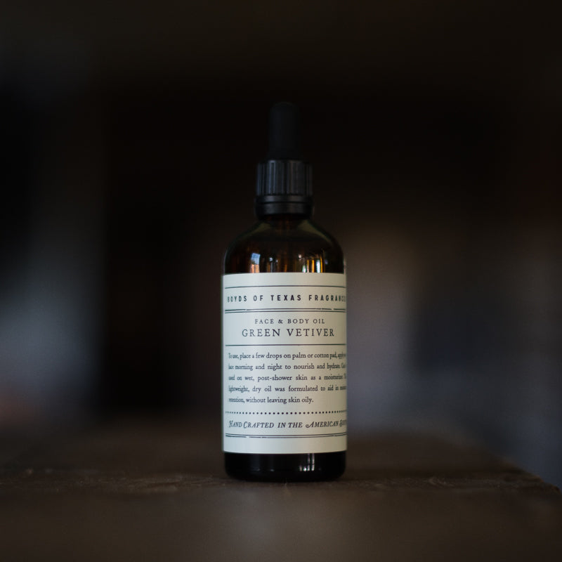Green Vetiver | Face and Body Oil Apothecary Boyd's Farm - Stash Co