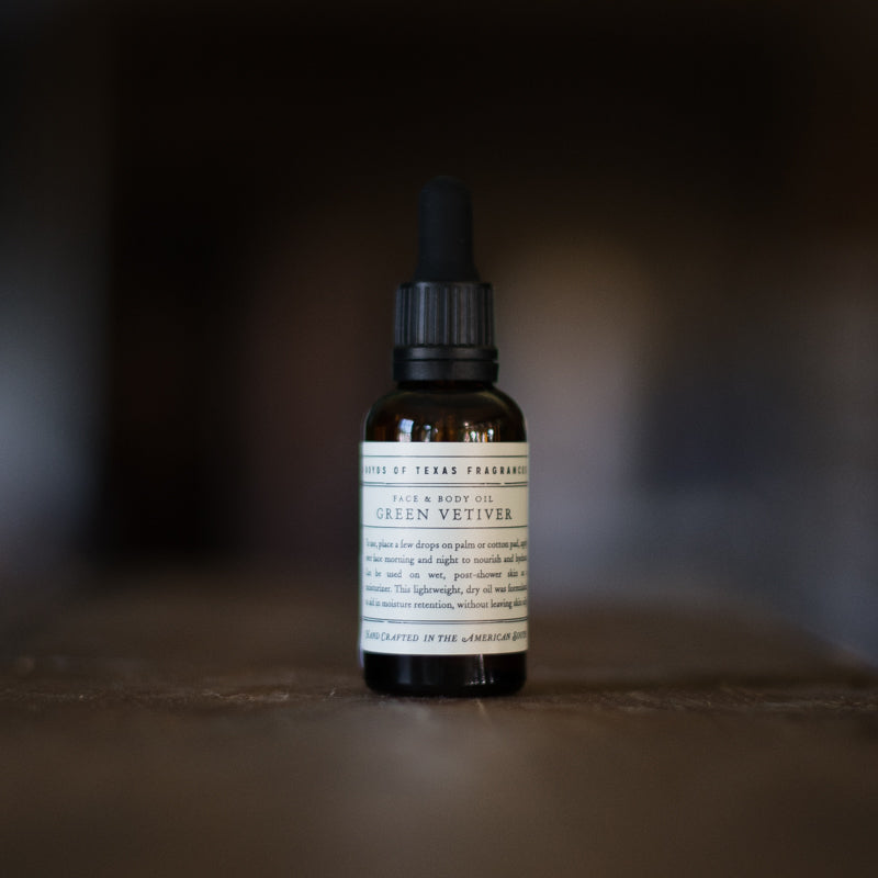 Green Vetiver | Face and Body Oil Apothecary Boyd's Farm - Stash Co