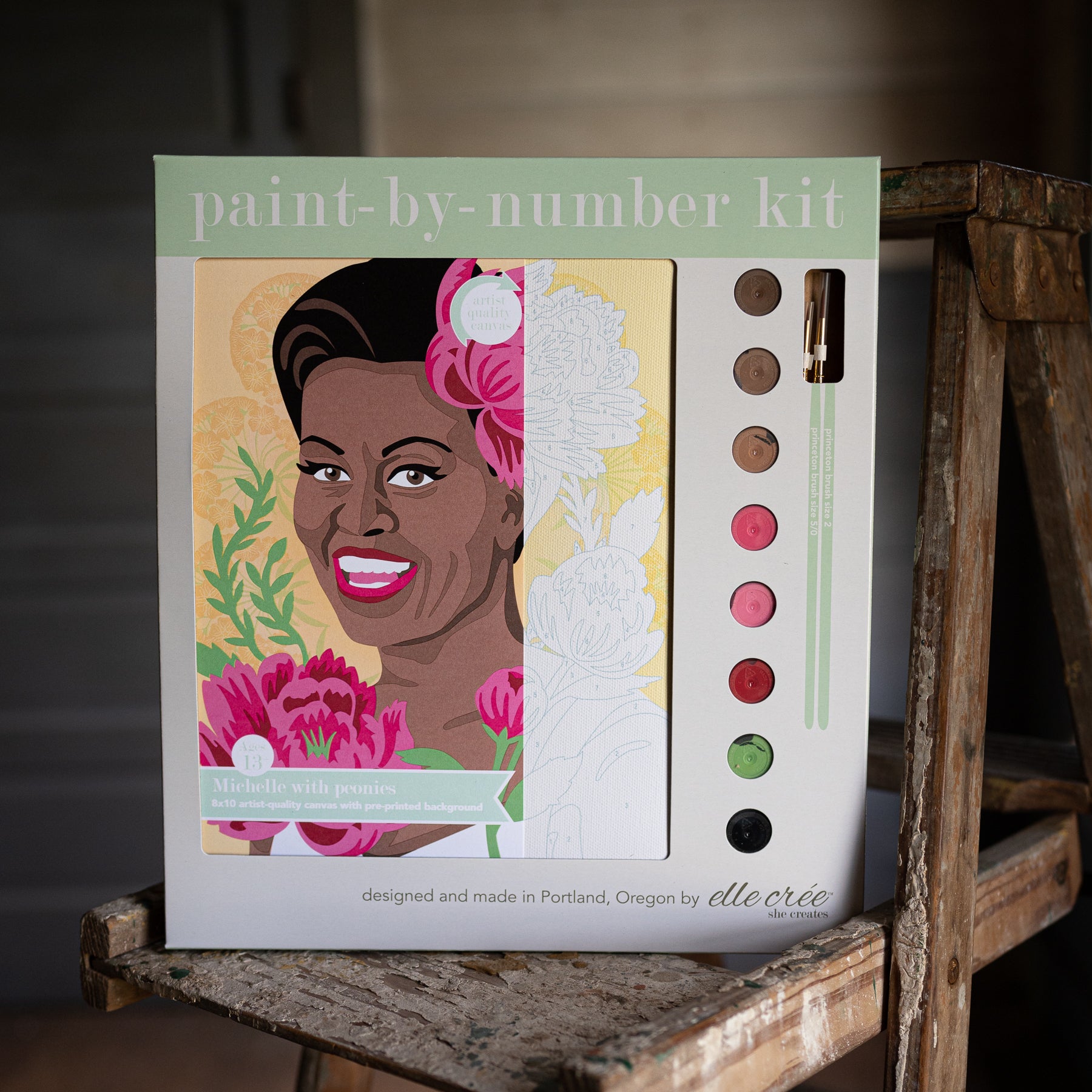 Michelle with Peonies Paint-by-Number Kit