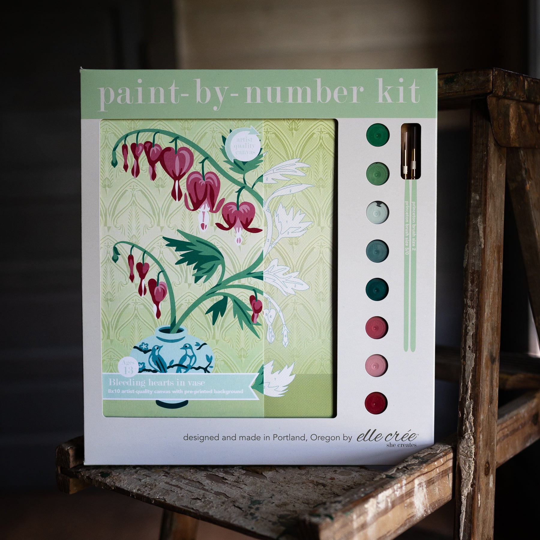 Bleeding Hearts in Vase Paint-by-Number Kit